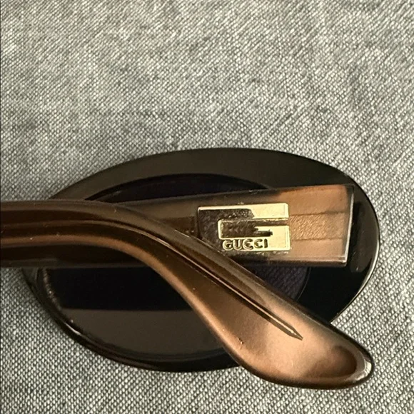Authentic Vintage Gucci Sunglasses GG 2413/N/S 5NR Brown on Black Oval 52 mm - Picture 6 of 10